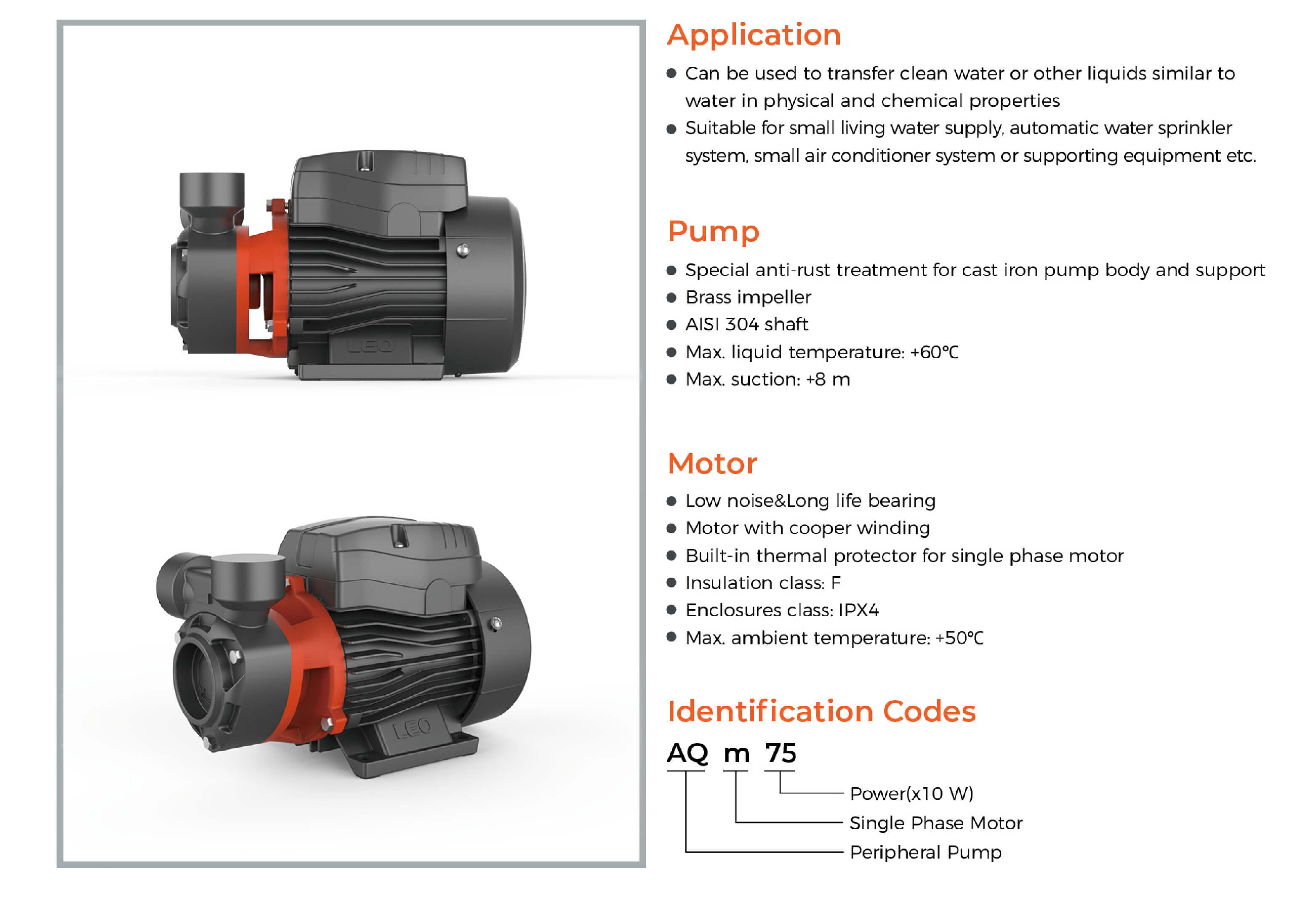 AQm Peripheral Pump Features