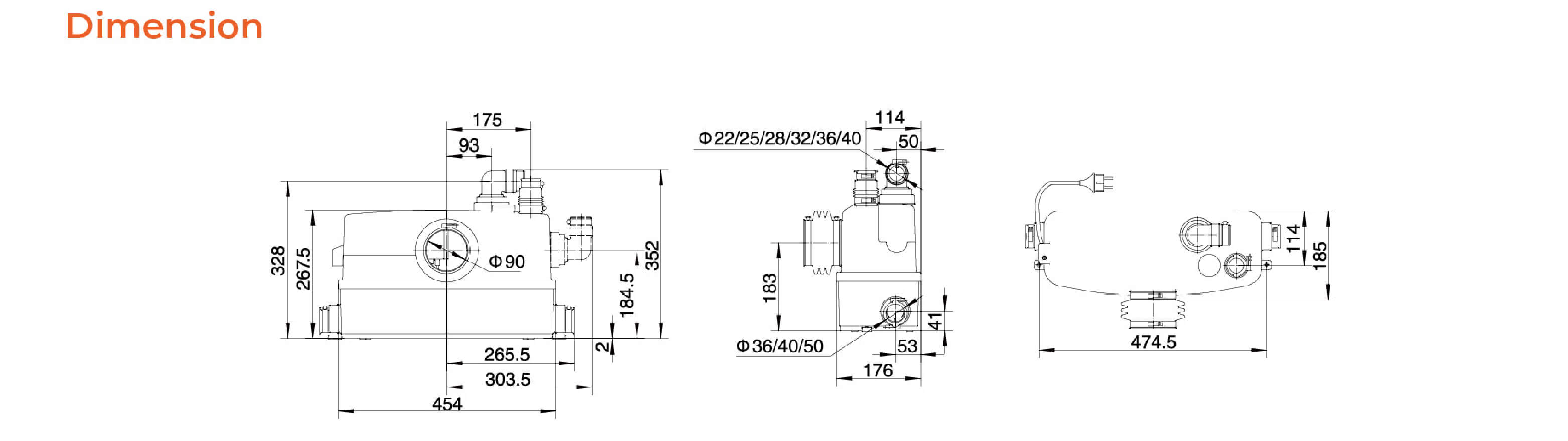 WC-0 Domestic Lifting Station Dimension
