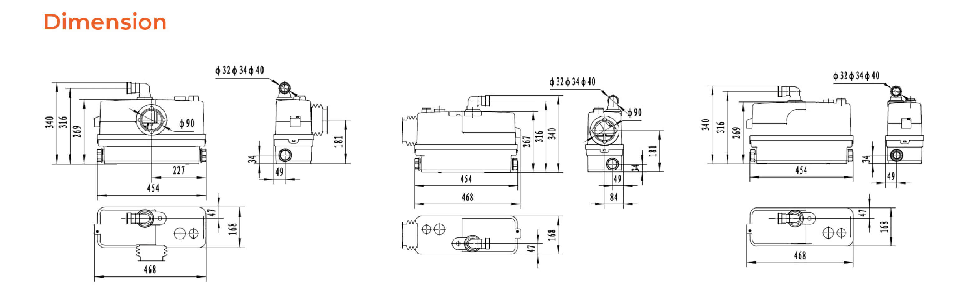 WC-1 Domestic Lifting Station Dimension