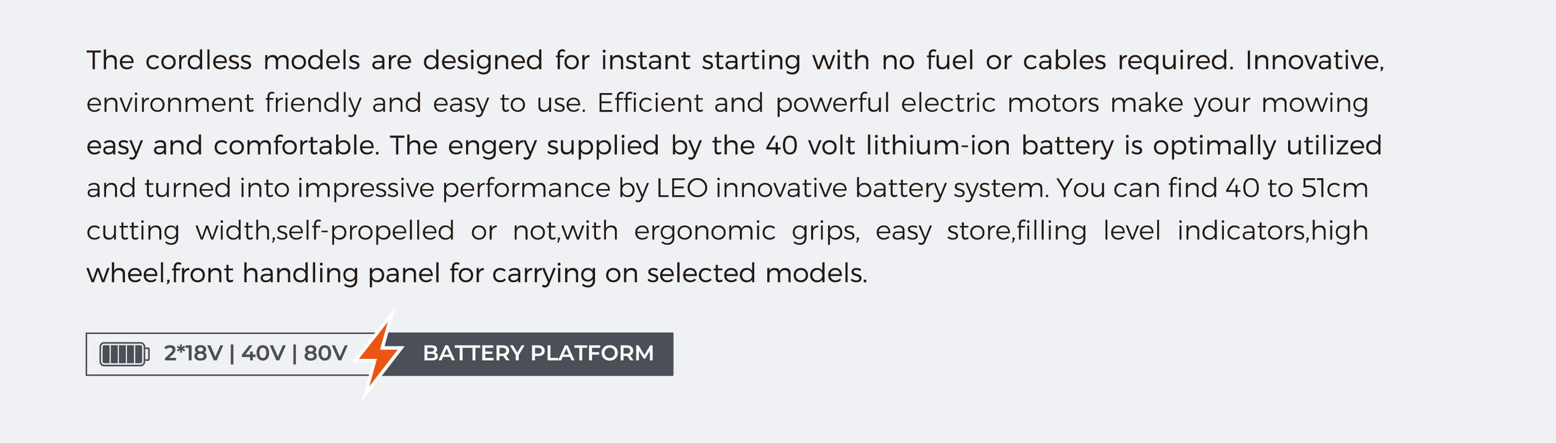 LM-L Lithium-ion Lawnmowers Overview